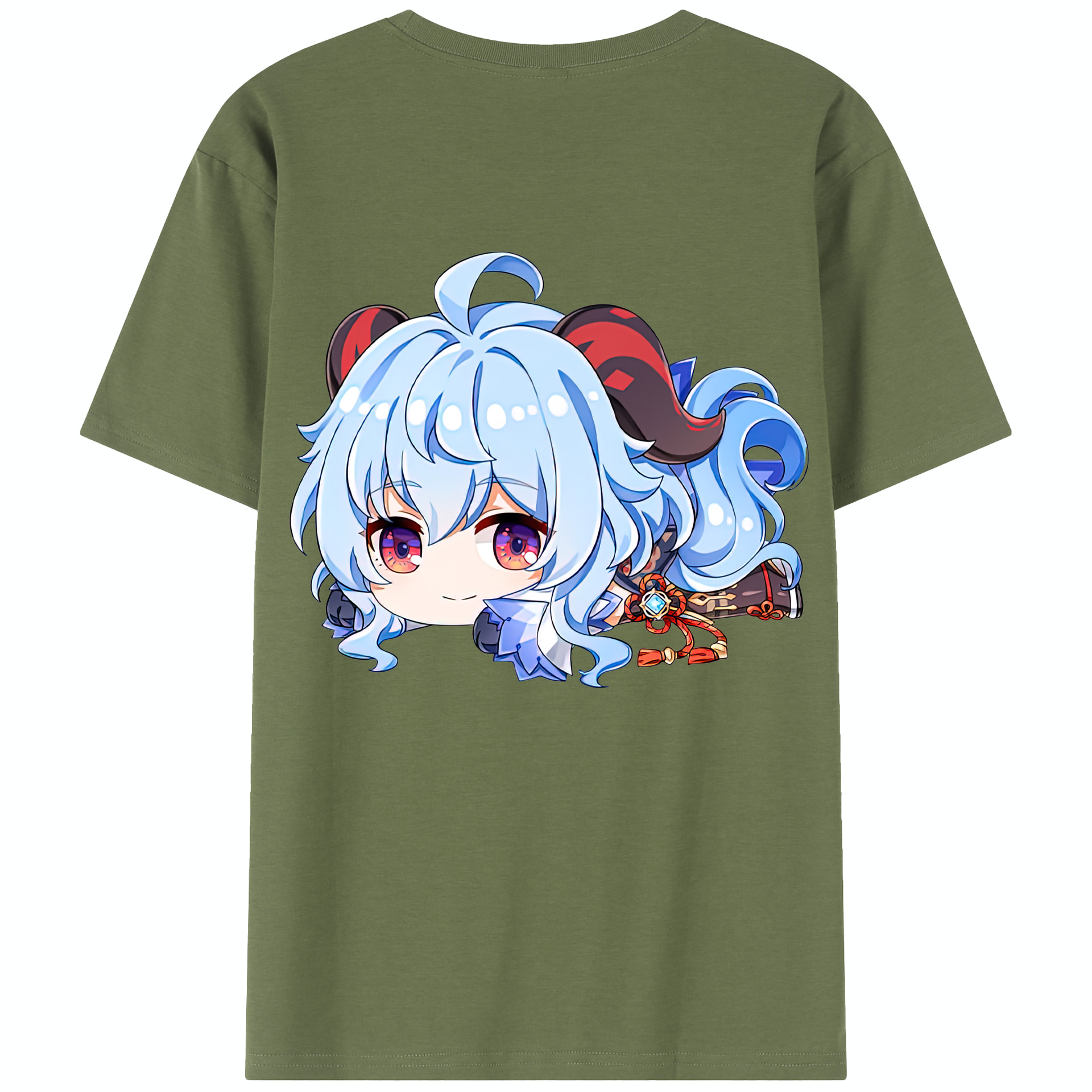 げんし神 甘雨 かんう genshin Ganyu 綿100％半袖Tシャツ（背面プリント）